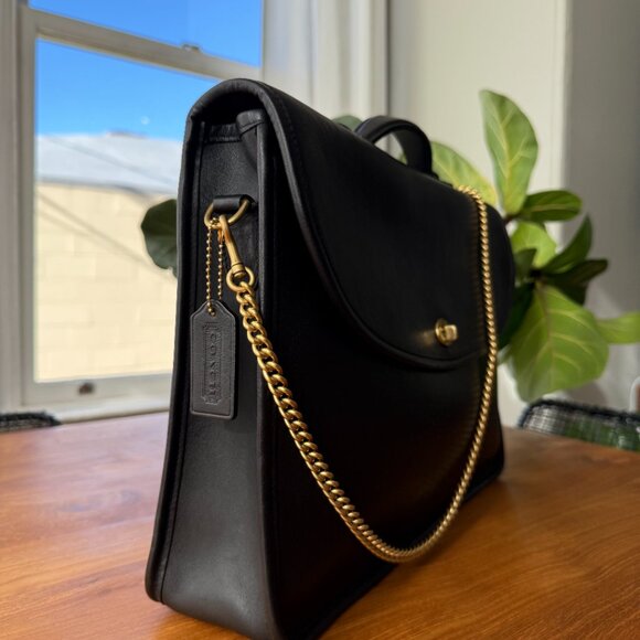 Vintage Black Leather Coach Lexington 5265 Briefcase or Laptop Bag - Picture 4 of 8